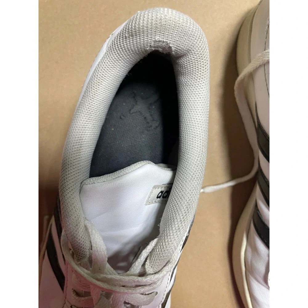 Adidas VL Court 2.0 White Black Low Top Sneakers‎ DB1831 Mens 5 Womens 6.5